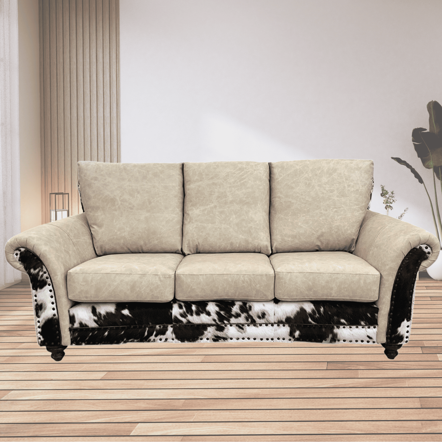 Santa Fe sofa With Cowhide 1 - Ranch & Co Interiors