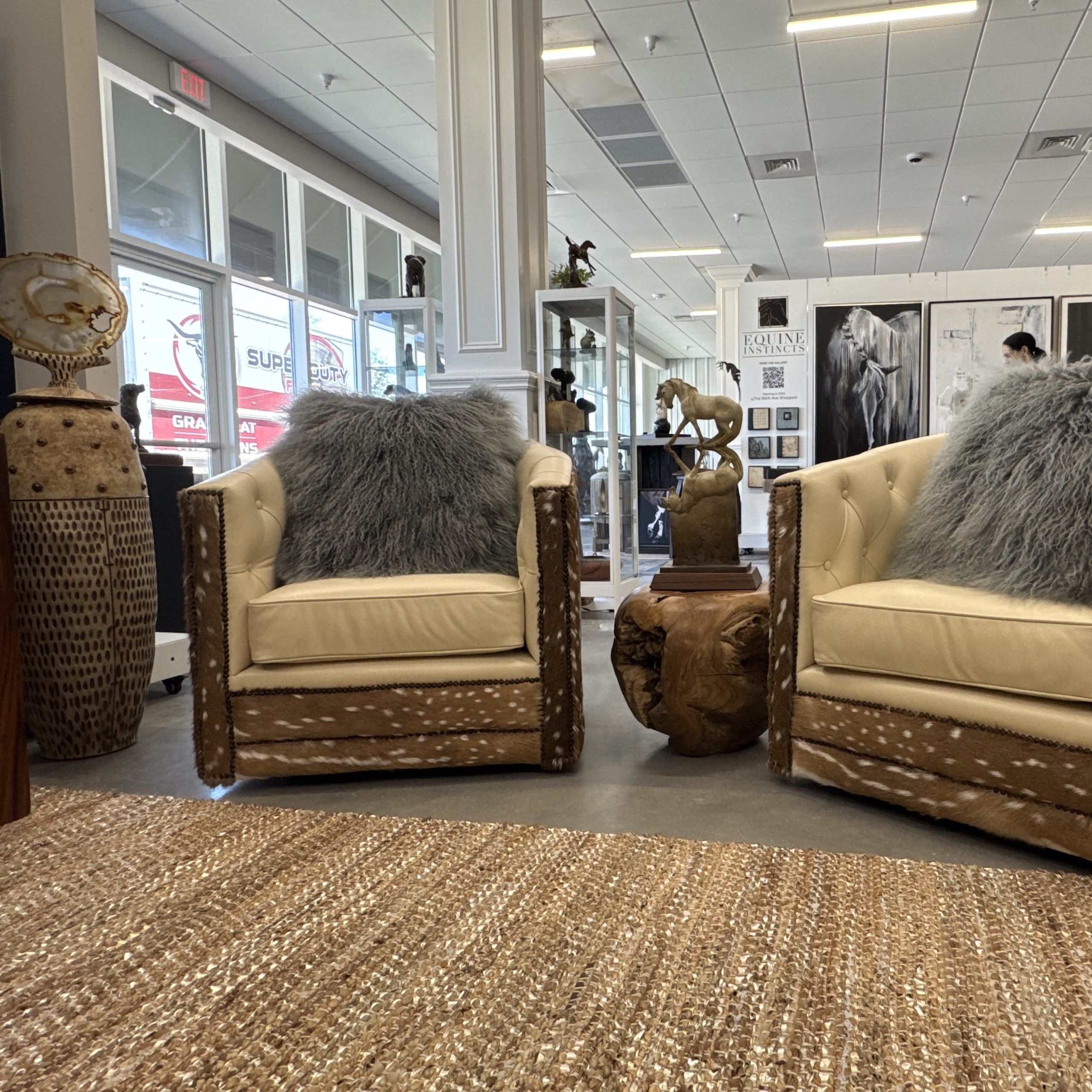 Jute Leather Area Rug 10x14 - Ranch & Co Interiors